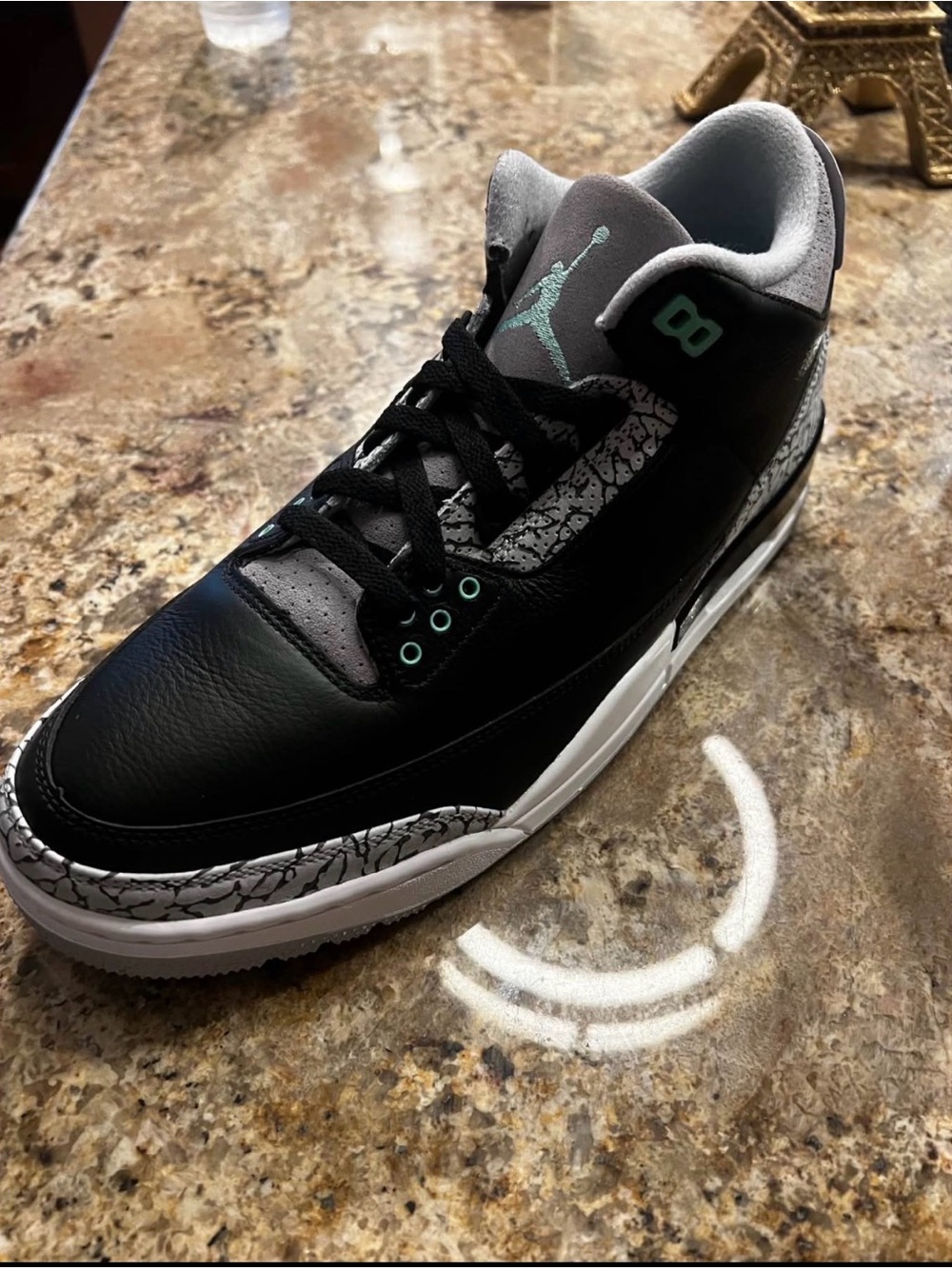 Jordan Black & Orange Speckled Sneaker Box Top
